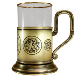 Подстаканник "Знак Сварога" со стаканом
