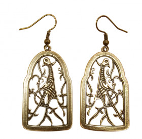 Earrings slotted "Bird with a twisted tail"