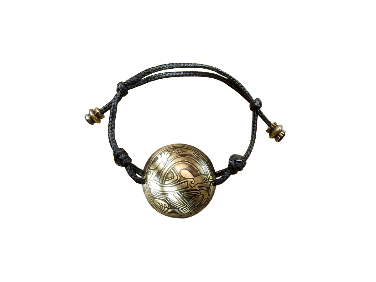 Spherical bracelet-lace "Celtic intertwined dogs"