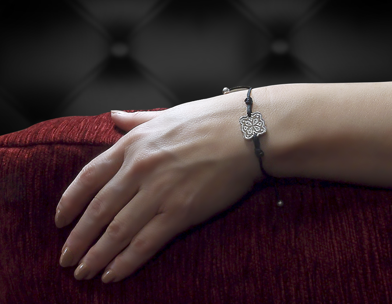 Браслет-шнурок «Клевер» № 1