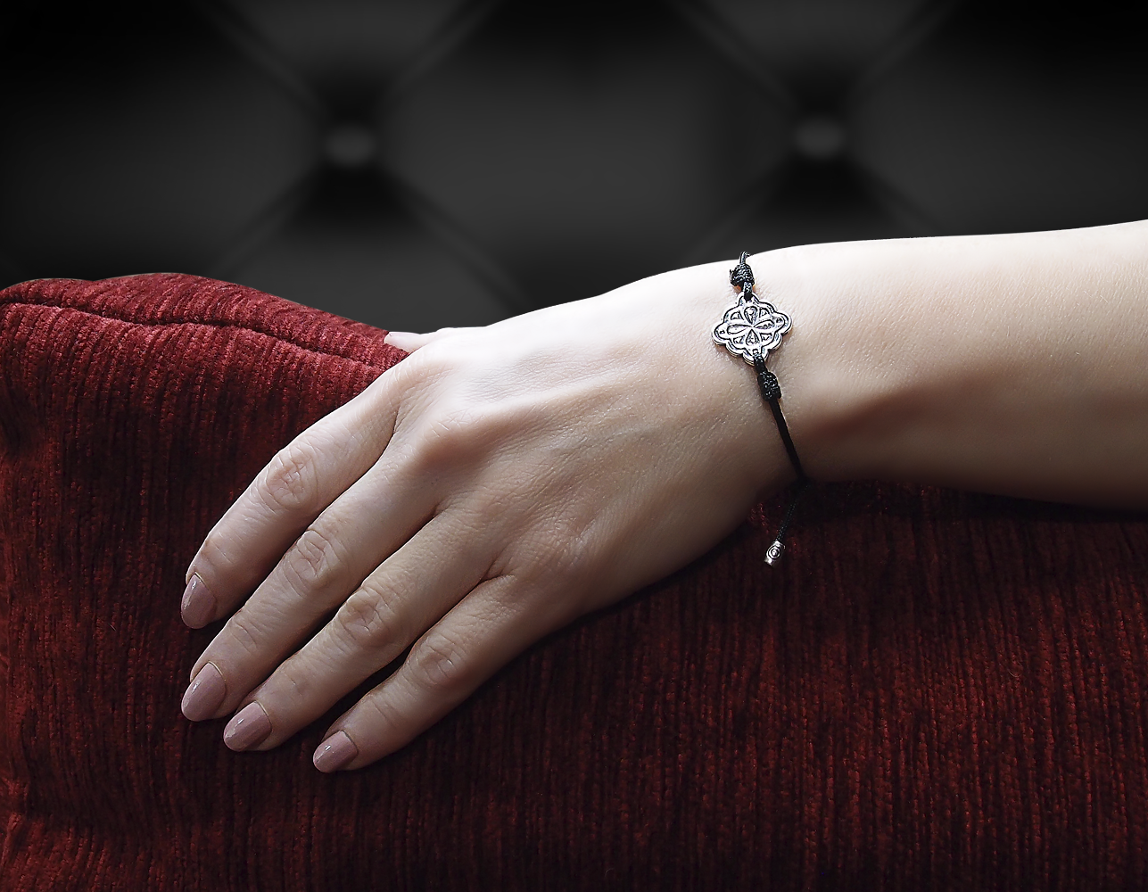 Браслет-шнурок «Клевер» № 2