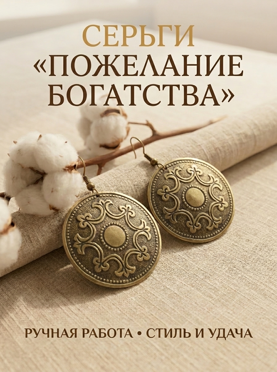 Серьги «Пожелание богатства»
