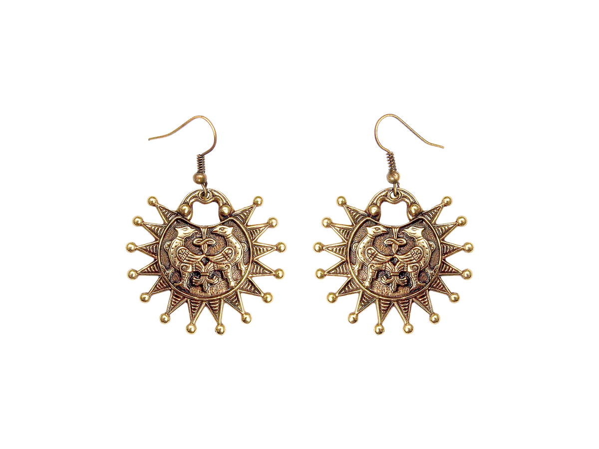 Cast earrings "Terekhovskie birds"