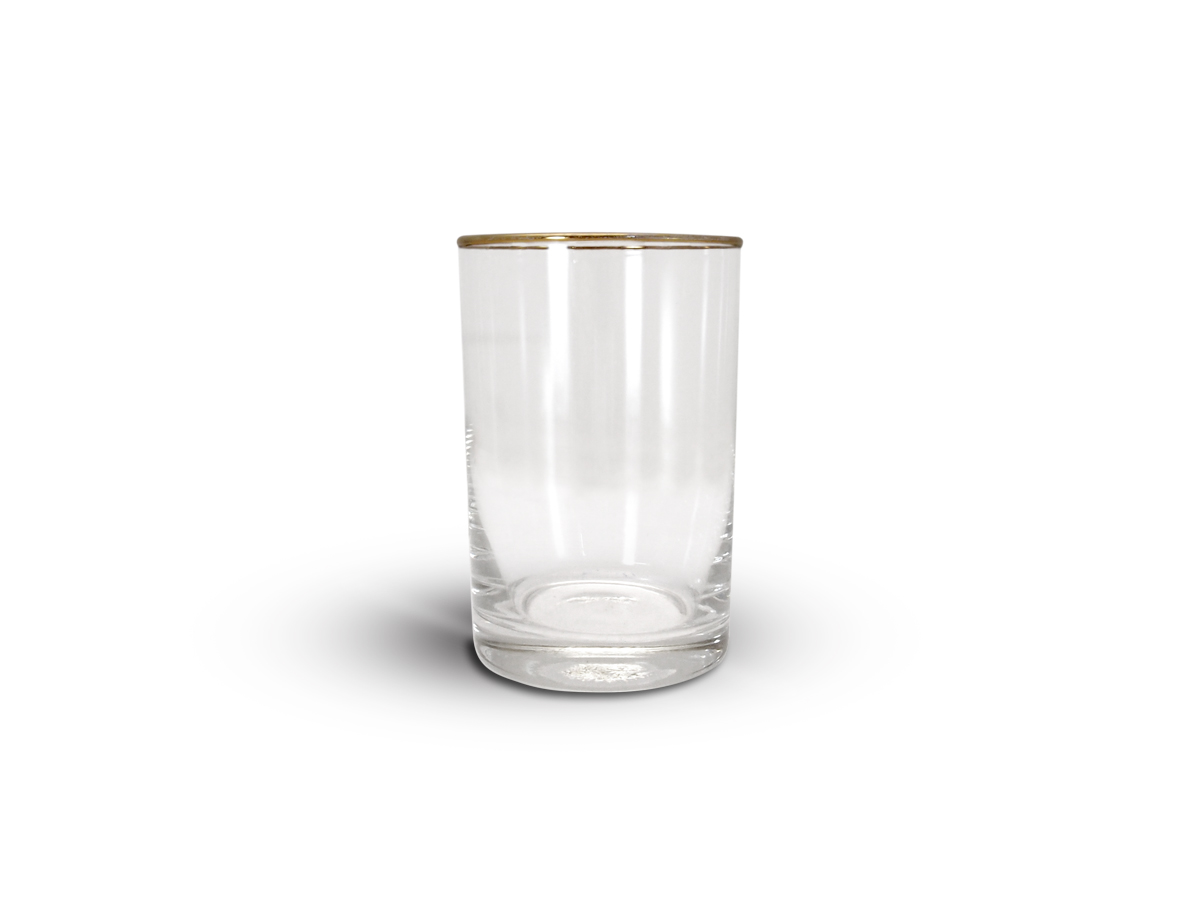 Cup holder (250 ml., glass, gold trim)