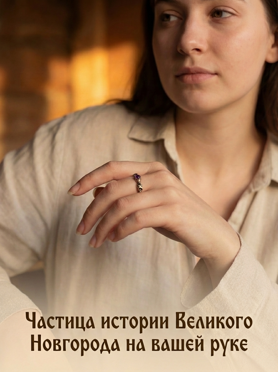 Кольцо с Рюрикова городища с декоративной вставкой