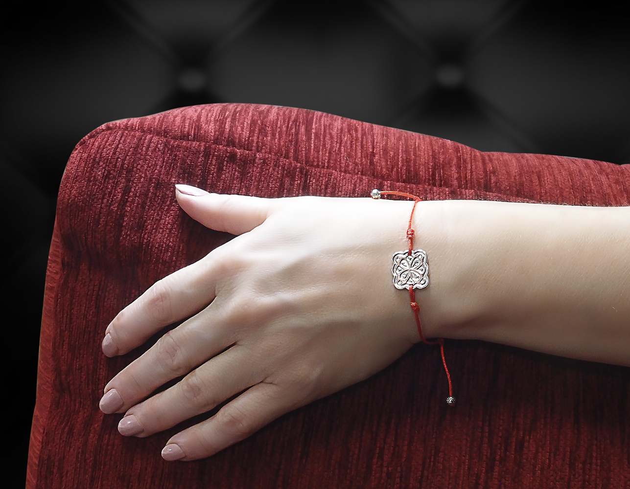 Браслет-шнурок «Клевер» № 1